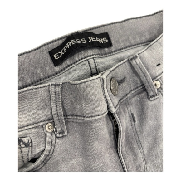 Express Gray Distressed Jegging Jeans - Picture 3 of 6